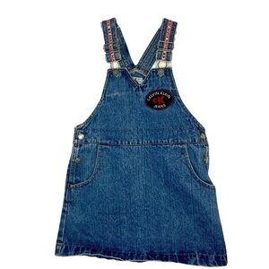 Calvin Klein Vintage Girls Denim Jumper Overall Dress